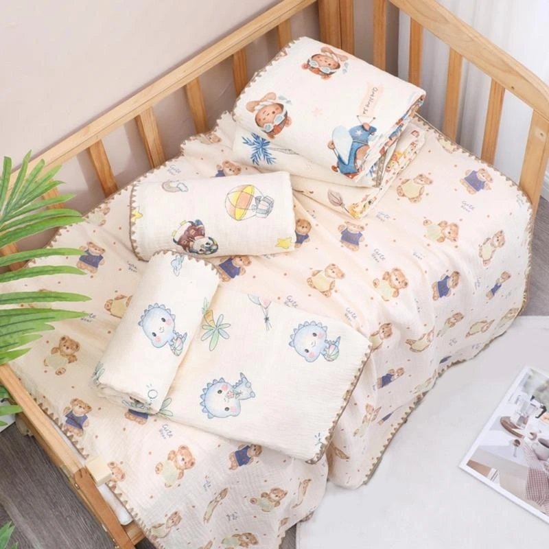 Manta verano para bebé M76C con diseño encantador, manta fina ligera, manta suave y cómoda para recién nacidos, regalo para y - imagen 2