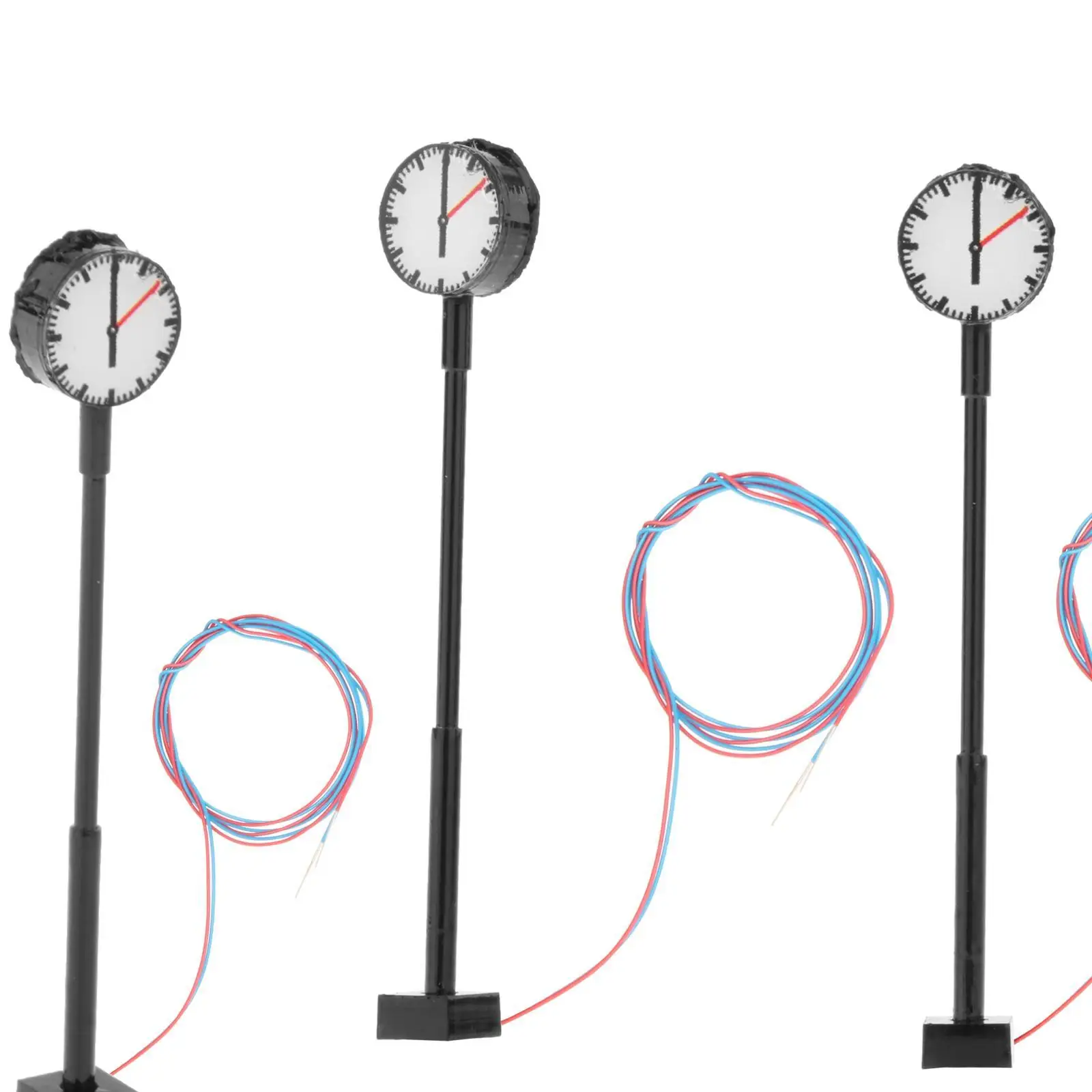 Model Railway 1/87 Scale Clock Lamp Train Sand Table Track LED Lights Lit