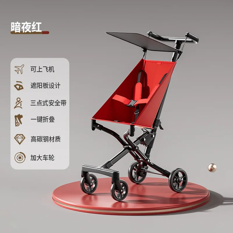 Cochecito ligero plegable de gran altura para paseo con bebé - imagen 5
