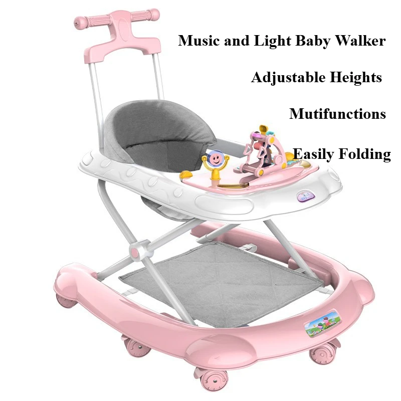 Andador para bebé con música y luz con tipos de funciones Alturas ajustables para piernas Previene las piernas en forma de O