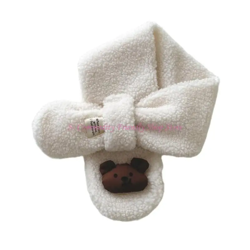 85AE Guantes/bufandas oso dibujos animados, manoplas con dedos completos, guantes nieve gruesos y cálidos, guantes para - imagen 5