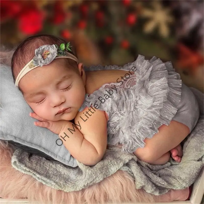 M76C Baby Girl Photo Clothing Sumente sin mangas Sumpers Dirma recién nacido. - imagen 5