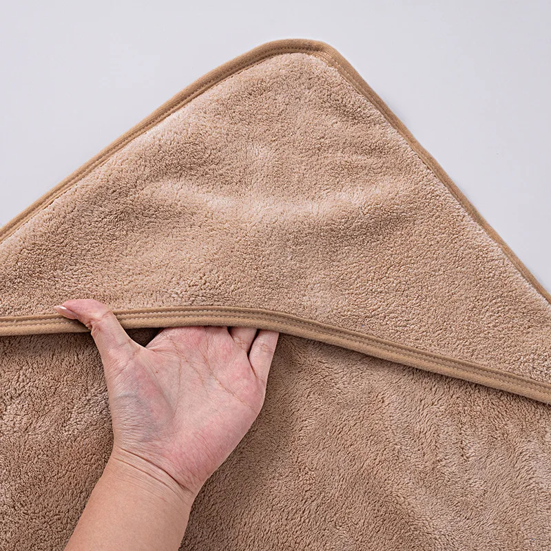 Toalla de baño para bebé, Poncho con capucha, envoltura de baño de lana Coral para recién nacido, toalla de baño absorbente Ultra suave con gorro, baño de secado rápido - imagen 2
