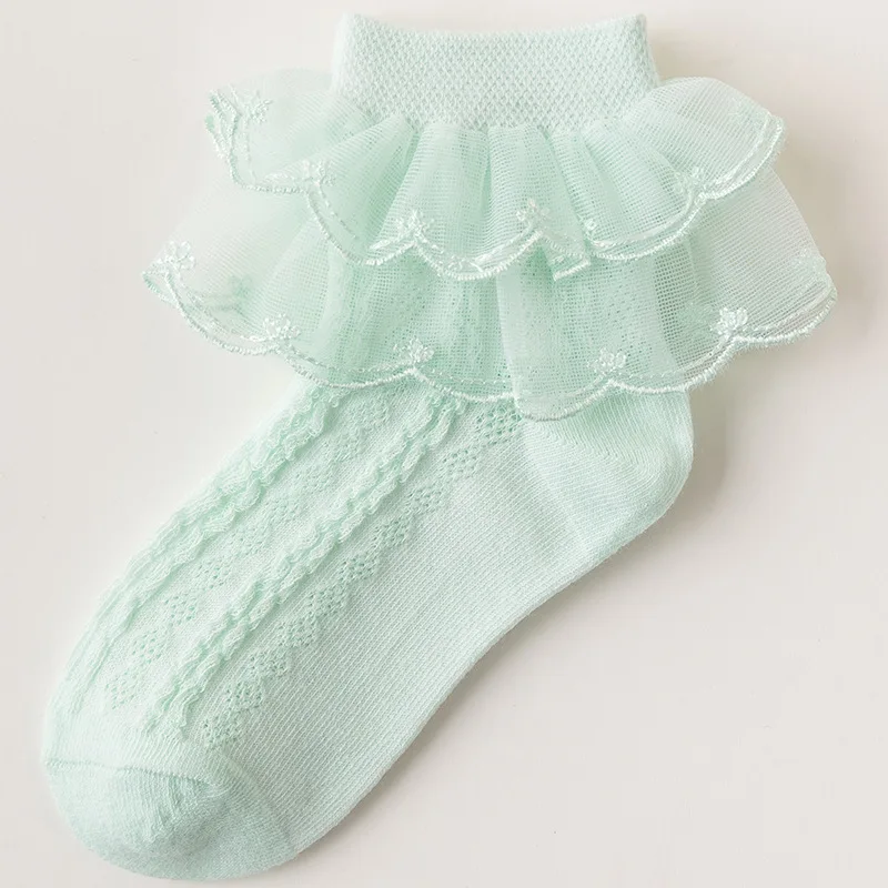 Calcetines de princesa con encaje de algodón para niñas - imagen 2