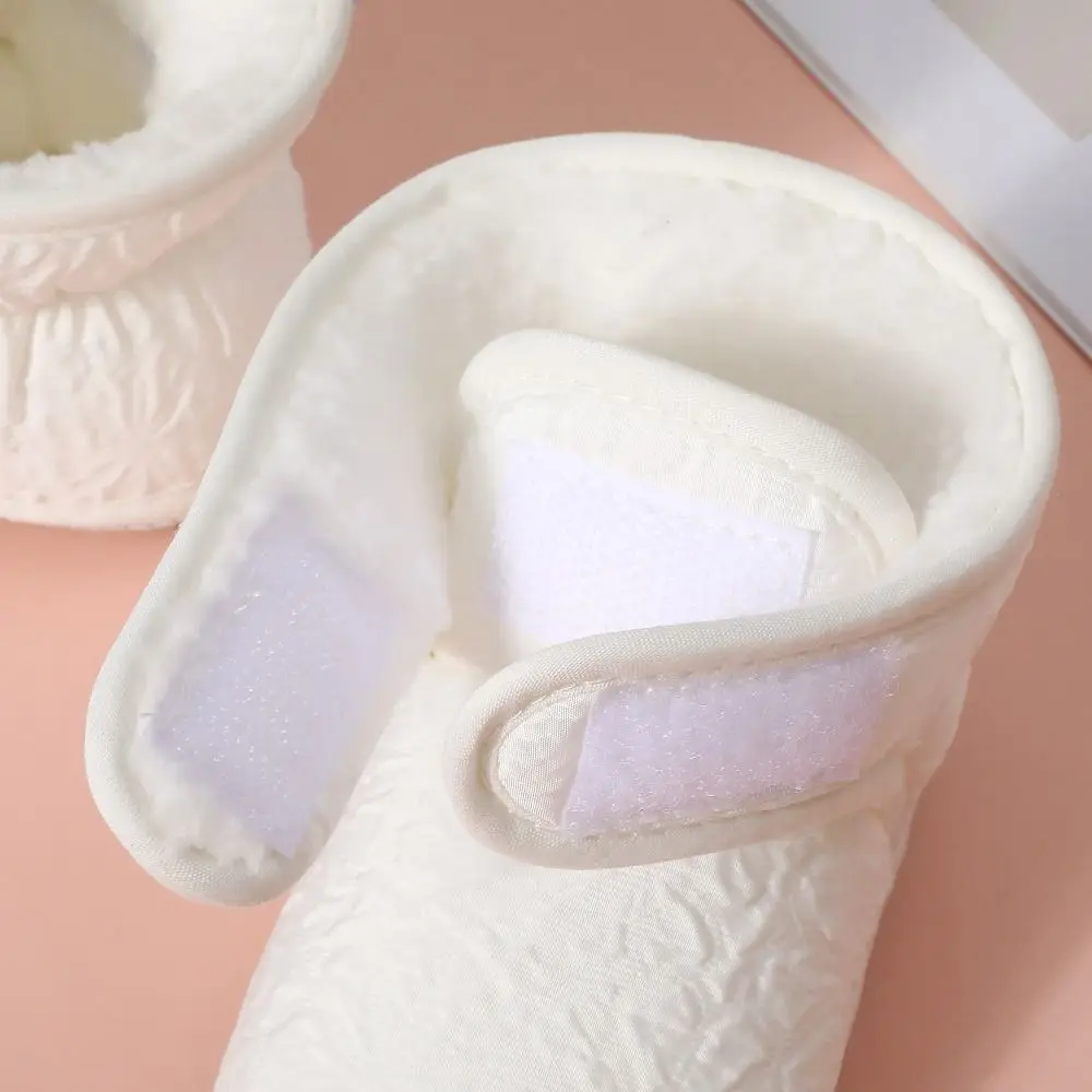 Zapatos de andador para bebé, calcetines antideslizantes para bebé, botines de invierno suaves y cálidos para bebé, zapatos de nieve de Color sólido para niñas y niños pequeños - imagen 5