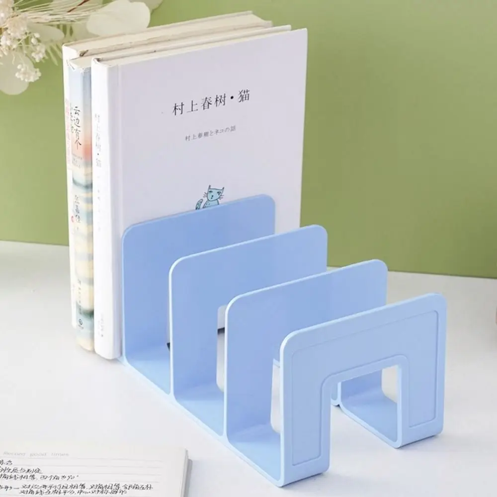 Organizador de Libros, Exhibidor de Escritorio, Sujetalibros, Estantería, Divisor Resistente, Soporte para Libros, 4 Compartimentos, Clasificador de Archivos Simple para Escritorio, Almacenamiento de Libros - imagen 3