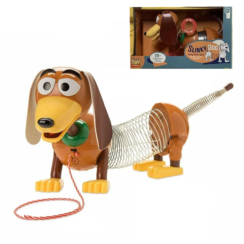 Original Disney Pixar Toy Story 4 parlante elástico Slinky perro figuras de acción juguetes Animal Anime habla inglés juguete niños regalo - imagen 5