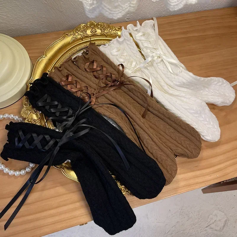 Calcetines de encaje con lazo y volantes para niña - imagen 3