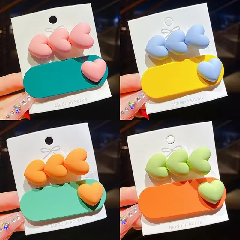 Pinzas para pelo niñas estilo macarrón colorido corazón princesa - imagen 4