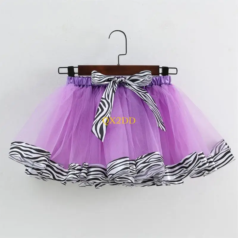 QX2D 2 unids/set falda tutú para niñas con tendencia actuaciones en escenario Vestido corto baile