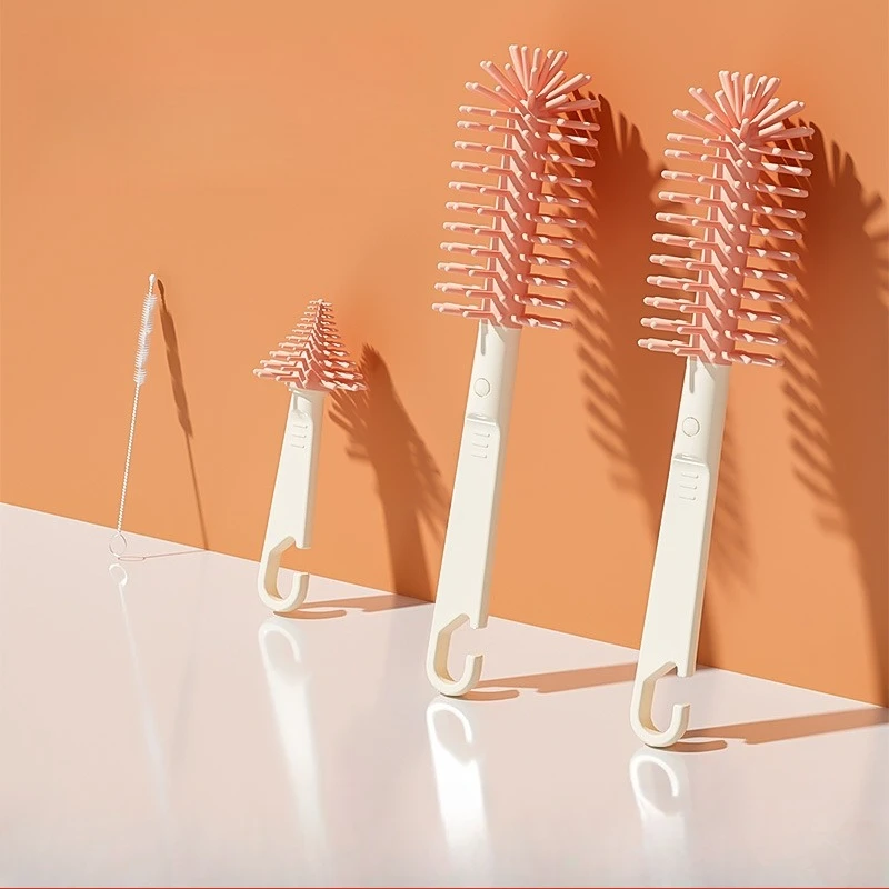 Estante para secar botellas, estante para botellas con drenaje, juego de cepillos para botellas con pezones, caja de almacenamiento, juego de estante para secar botellas portátil - imagen 3