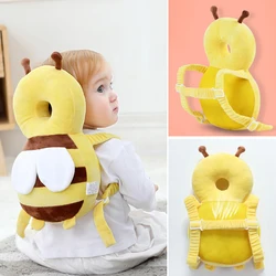 Protector de espalda de abeja para cabeza de bebé, almohada protectora segura para niños, Protector de cabeza para aprender a caminar, cojín de dibujos animados, gorro anticaída para llevar