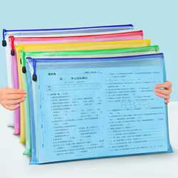 Bolsa para documentos de colores mezclados (tamaño A4 34CM x 24CM), bolsa de malla con cremallera, bolsa para documentos, carpetas de archivos de papelería, bolsa impermeable, 1 Uds.