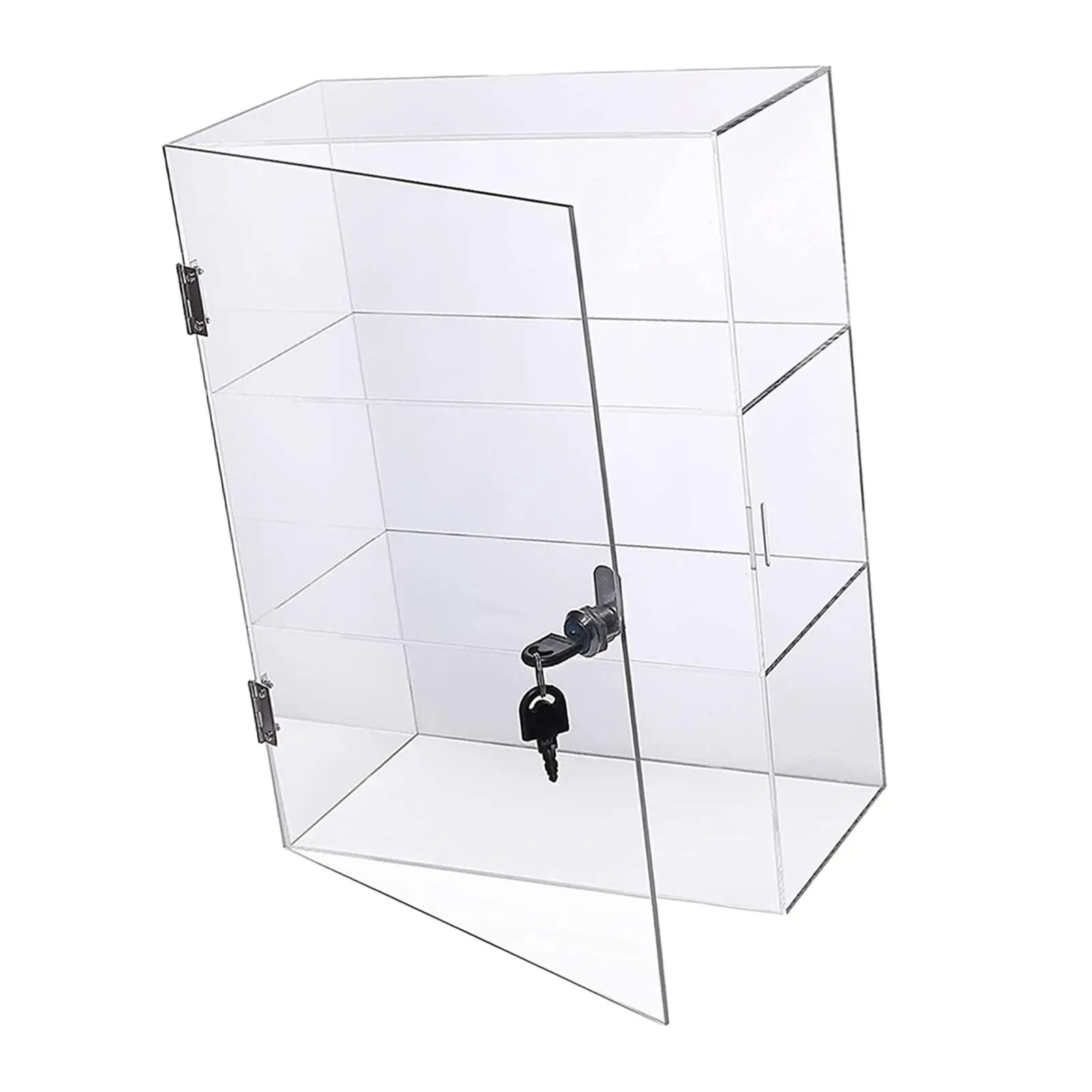 Acrylic Display Case with Lock Keys Transparent Holder Clear Display Box for Anime Figurines Models Home Memorabilia Collections