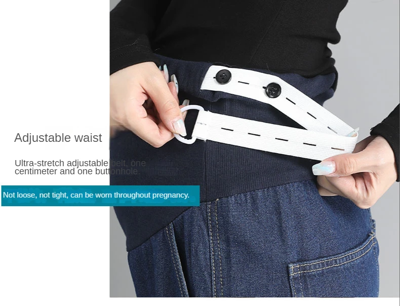 Pantalones de maternidad Jeans nuevo suelto Casual más grasa tamaño grande recto Casual Harem pantalones largos de nueve puntos ropa de embarazo - imagen 3