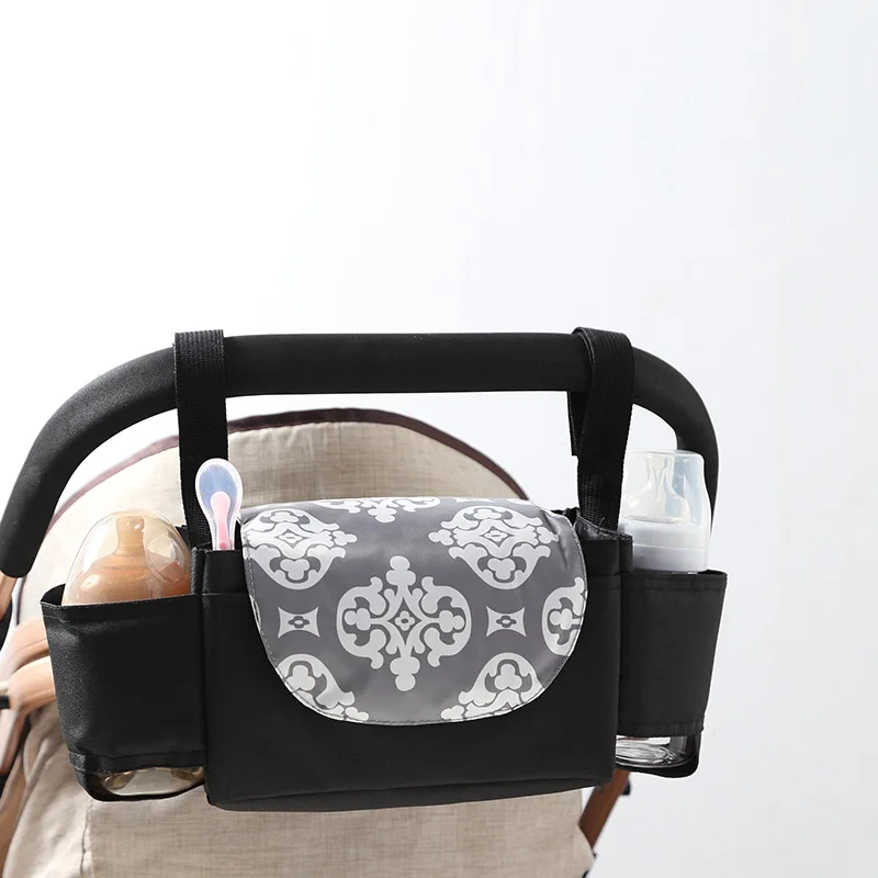 Bolsa de almacenamiento colgante para cochecito, organizador impermeable para cochecito de bebé con ganchos fuertes, gran capacidad para biberones, esencial de viaje - imagen 3
