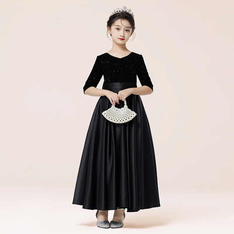 Vestido de moda para niños y niñas, traje de competición de Piano, ropa de princesa, vestidos de fiesta de noche, regalos de cumpleaños para niños, 2024 - imagen 2