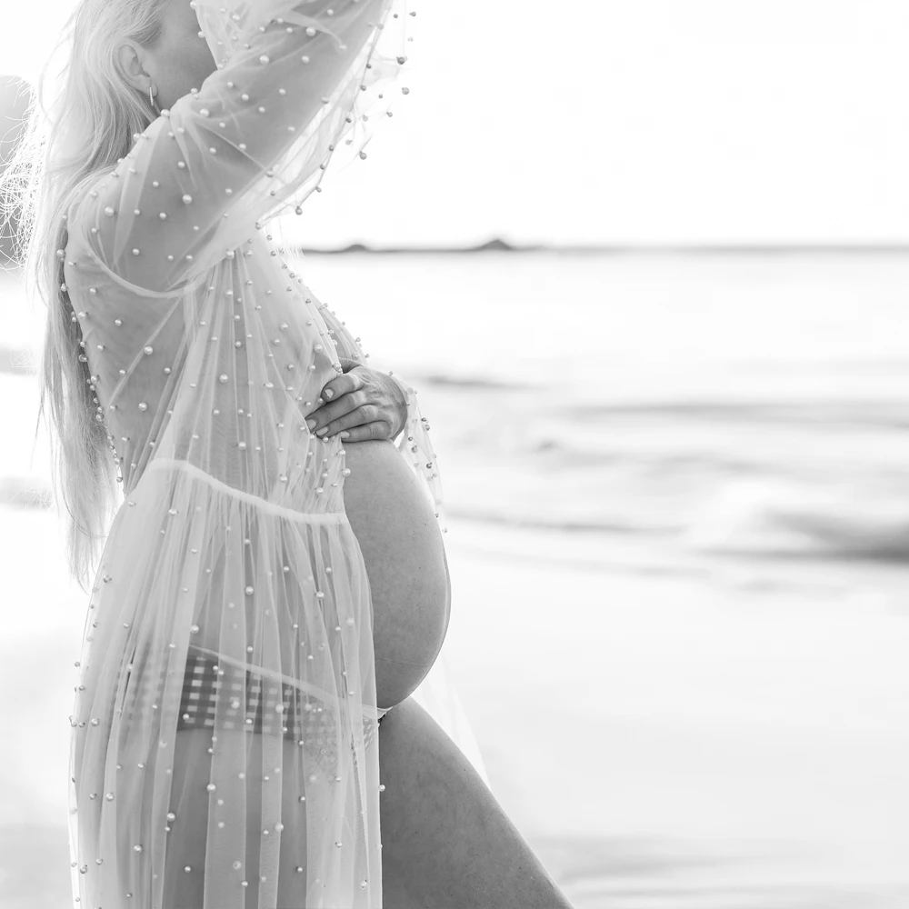 Bata de tul con perlas para bebé – Estilo bohemio romántico - imagen 4