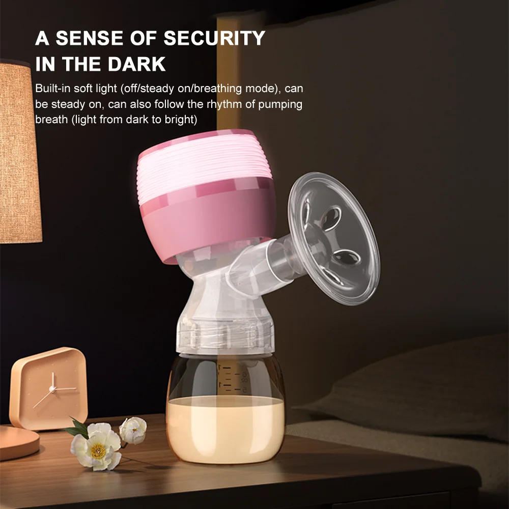 Extractor de leche eléctrico con masaje y luz nocturna portátil - imagen 2