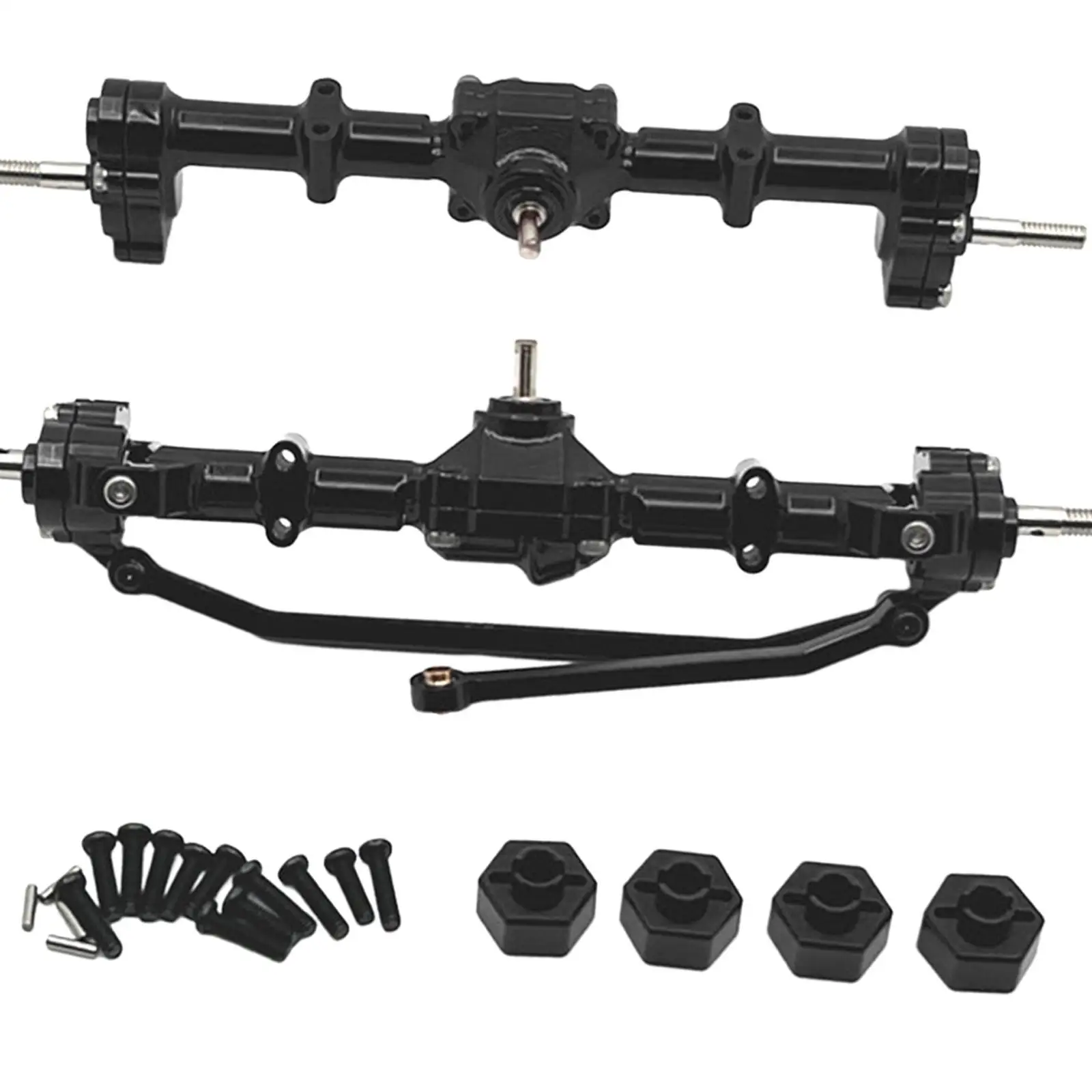 1:12 Scale Front and Rear Axle Set Practical Spare Parts Accessories Front Rear Axle for MN168 RC Vehicles DIY Modified Trucks