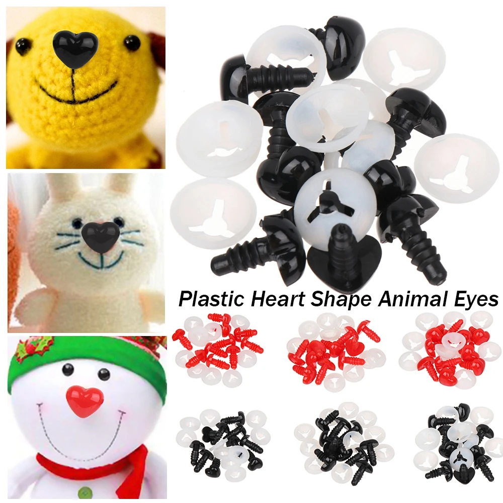 ojos de animales en forma de corazón plástico