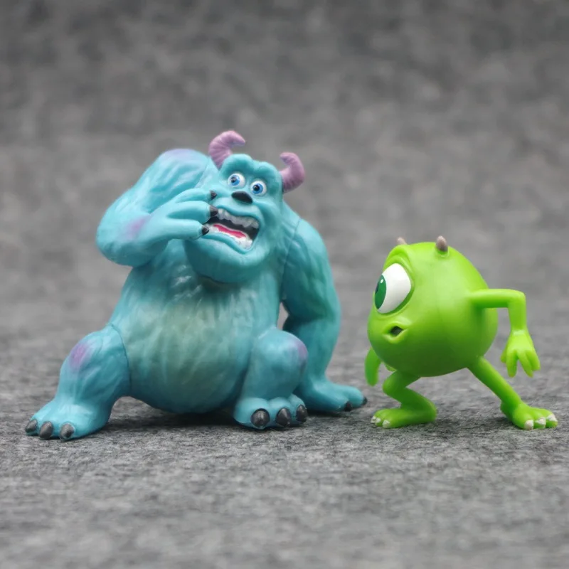 Mike Wazowski Toy Story MrQ Sulley figuras de acción muñecas decoración de escritorio juguetes calientes de tres ojos adornos de coche decoración de pasteles - imagen 5