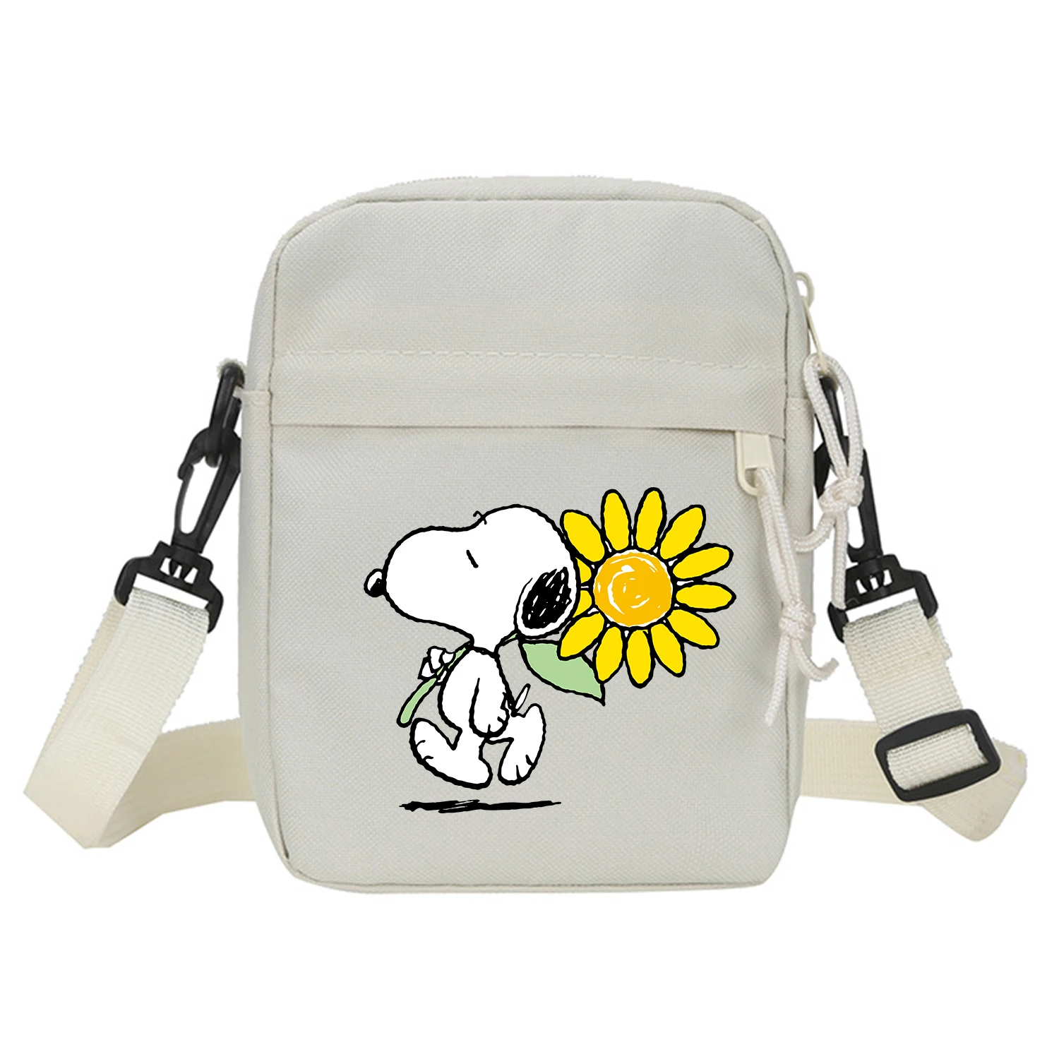 Nuevo Bolso de Hombro Snoopy, bolsos cruzados de dibujos animados para hombre y mujer, bolsa de almacenamiento de dos pisos, bolso deportivo cuadrado de gran capacidad a la moda, regalo - imagen 3