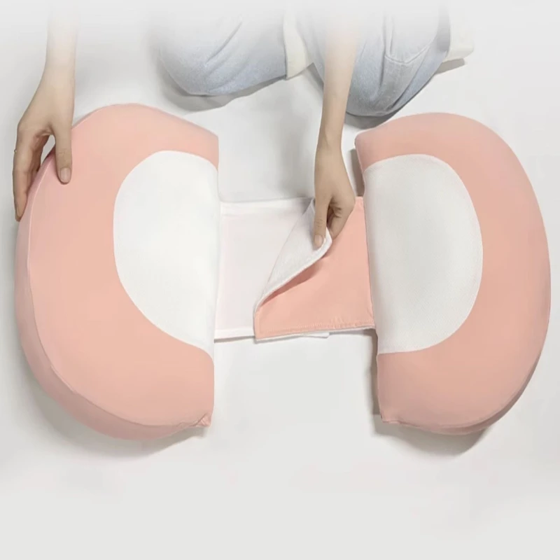 Almohada para dormir lateral de embarazo en forma de delfín, cojín de soporte para el vientre de maternidad en forma de U con 30 °   Pendiente y Espuma Transpirable - imagen 5