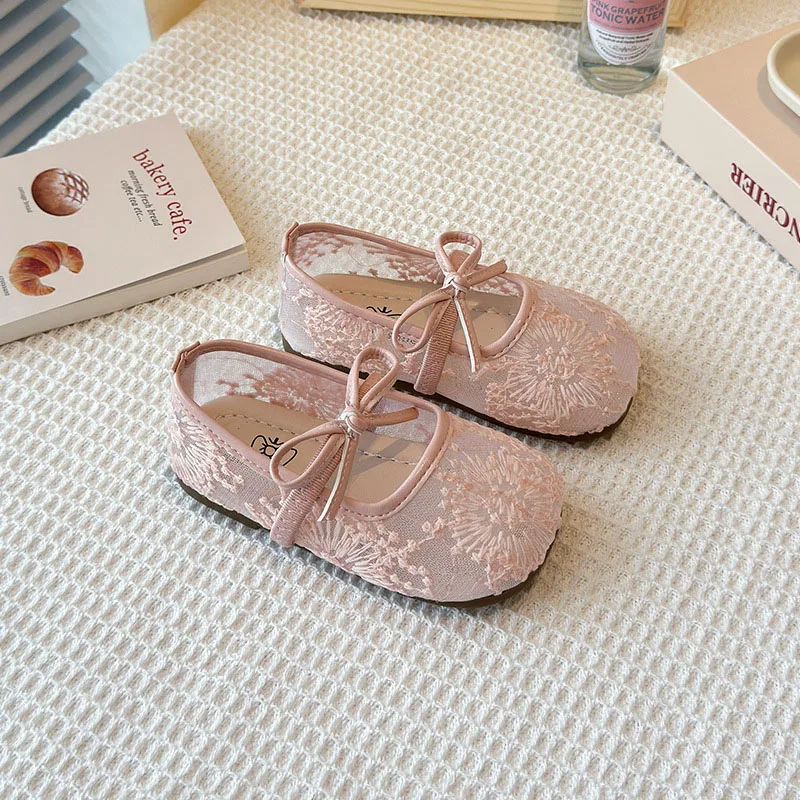 MILANCEL Zapatos planos de primavera – Nude con lazo para niñas - imagen 4