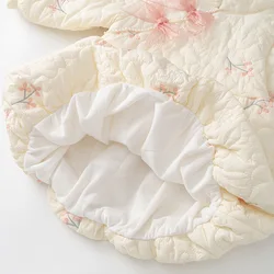Vestido princesa de invierno para niña – Estilo chino con lazo floral