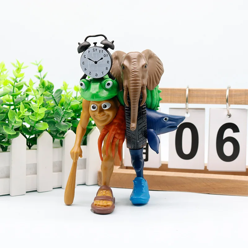 Tungtungsahur-figura de Sahur Tralalero Tralala, juguetes, estatuilla de Brainrot italiano, edición de monstruo Fusion, modelo de dibujos animados, regalos de adorno - imagen 3