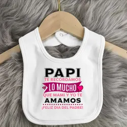 Babero día del padre para bebé – Estampado papá más grande del mundo