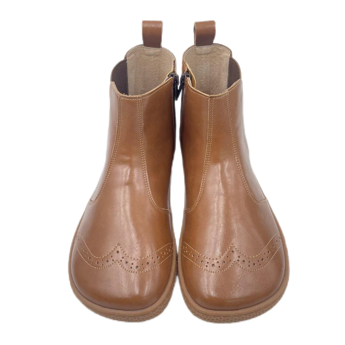 Tipsietoes Chelsea botas de cuero genuino de otoño descalzas con forro de cuero en el interior de las mujeres caja de dedos más ancha suela de caída suave cero - imagen 5