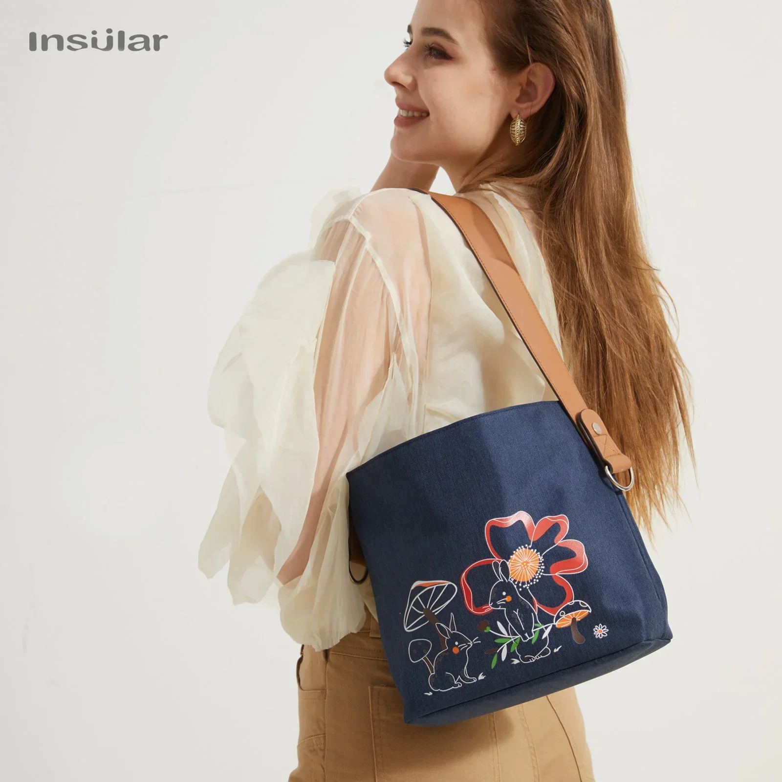 Bolsa de mano para pañales Insular, bolsa grande de viaje para pañales con diseño colgante para cochecito, bolsa de lactancia multifunción para bebés para mamá y papá - imagen 2
