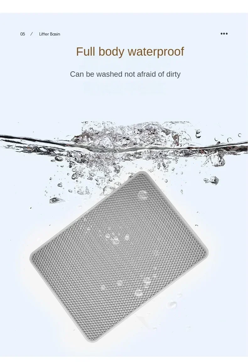 Hot! Double layer filtered cat litter cat pad washable oversized EVA splash proof pad convenient and easy to clean pet supplies - imagen 5