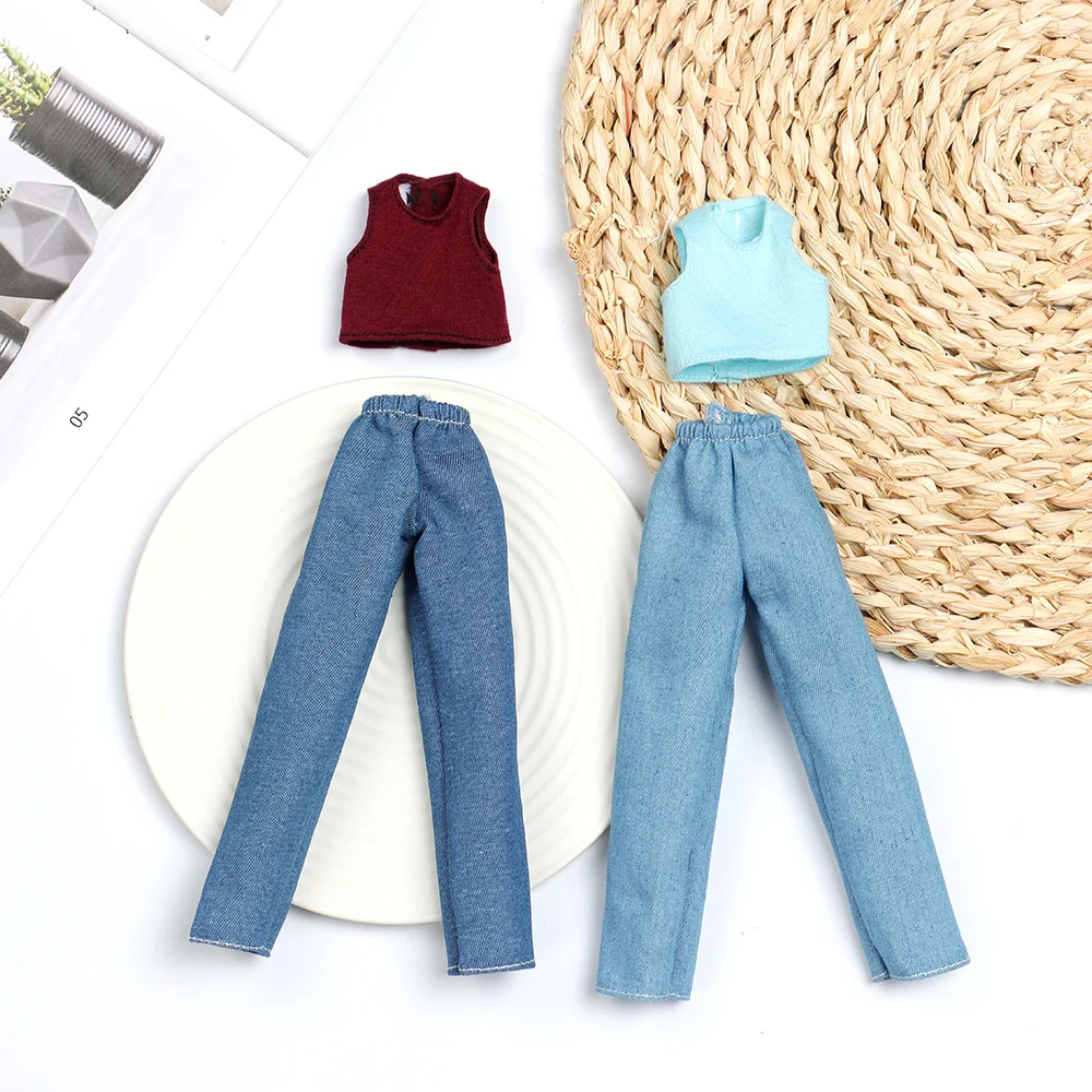 Ropa de muñecas BJD 1/6: chaleco sin mangas y vaqueros - imagen 5