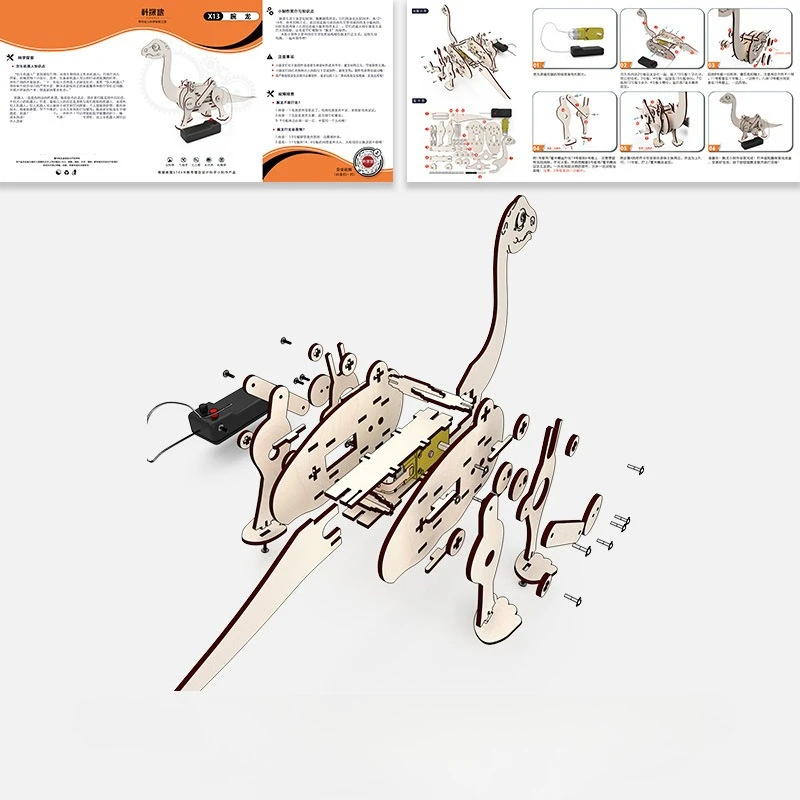 Brachiosaurus con Control remoto creativo, Kit de experimentos científicos DIY, proyecto de física educativa para estudiantes, juguete artesanal STEM - imagen 3