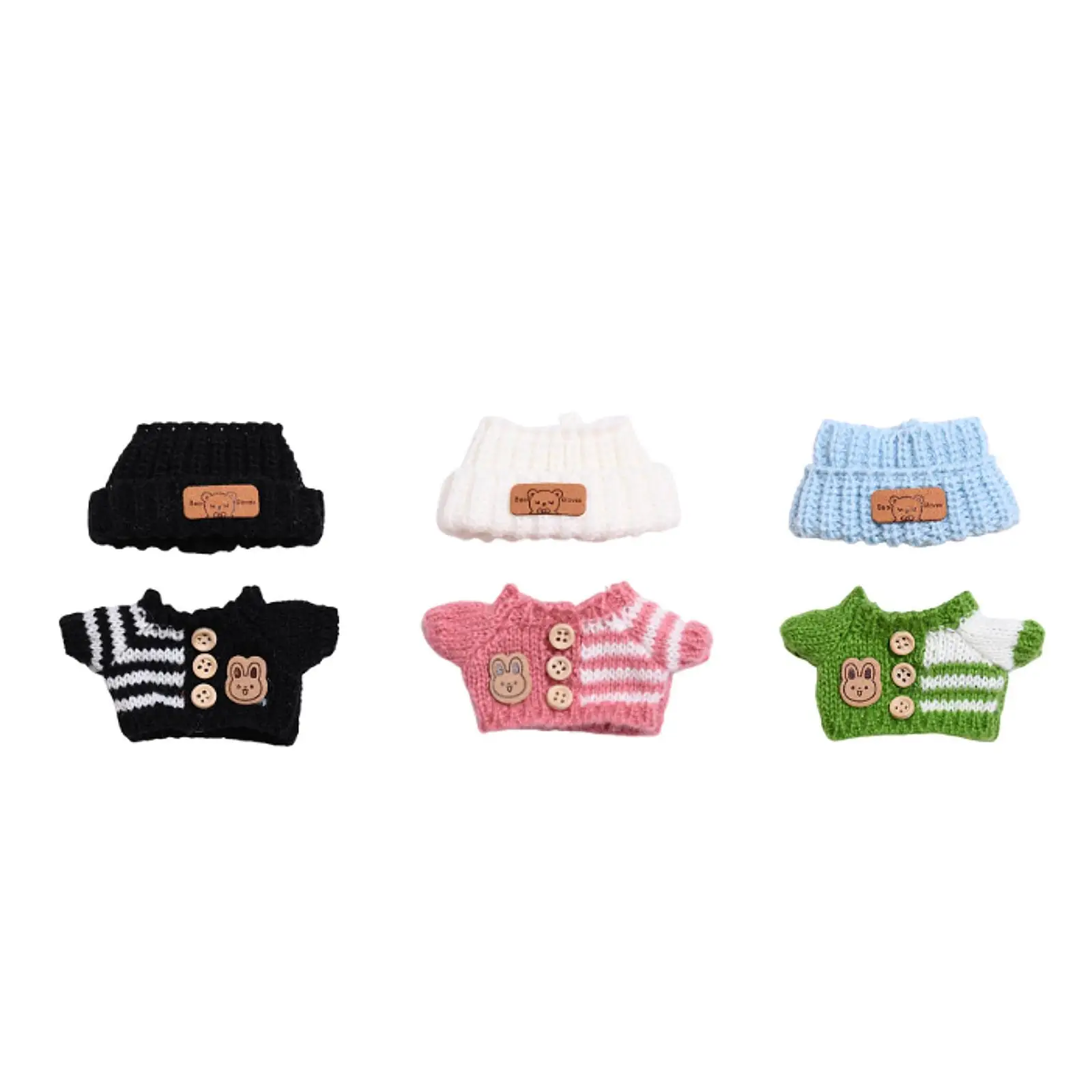 2Pcs Dolls Sweater and Hat Dolls Clothes Dress up Cute Costume Handmade Clothing for 15-17cm Dolls Dress up Children's Gifts