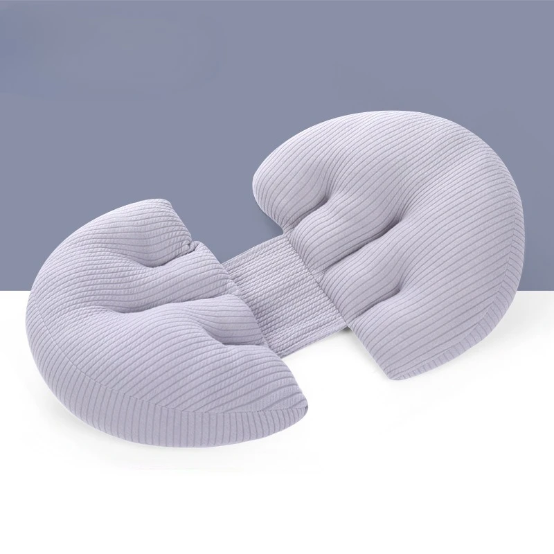 Almohada de embarazo de algodón de punto, cojín de soporte para dormir lateral con levantamiento del vientre, relleno elástico, tela agradable para la piel - imagen 4