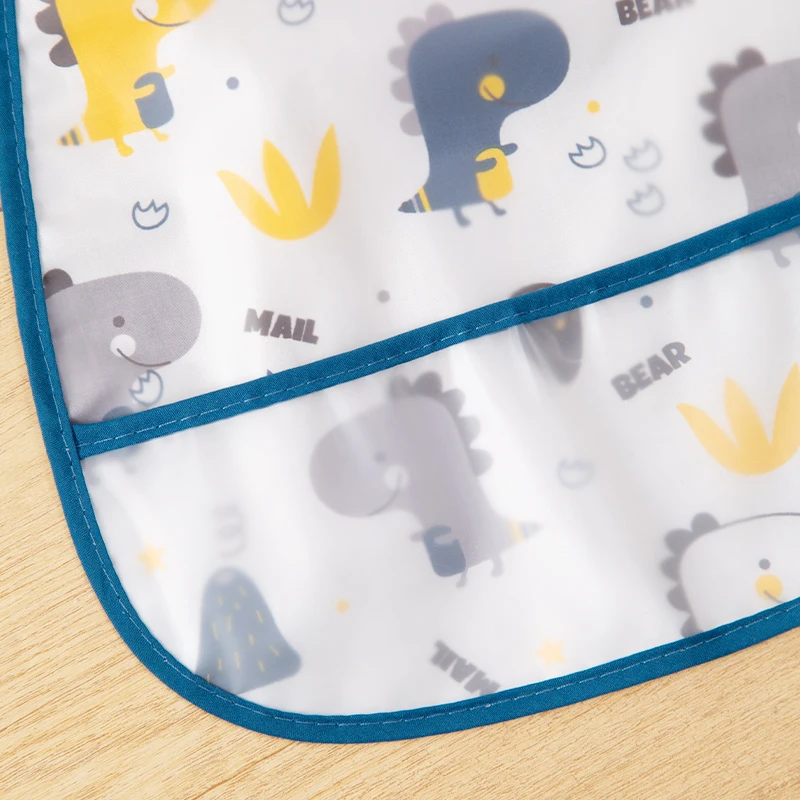 Babero ajustable de 2 piezas para bebé, babero de dibujos animados EVA, impermeable, paño para eructar, accesorios para niños - imagen 4