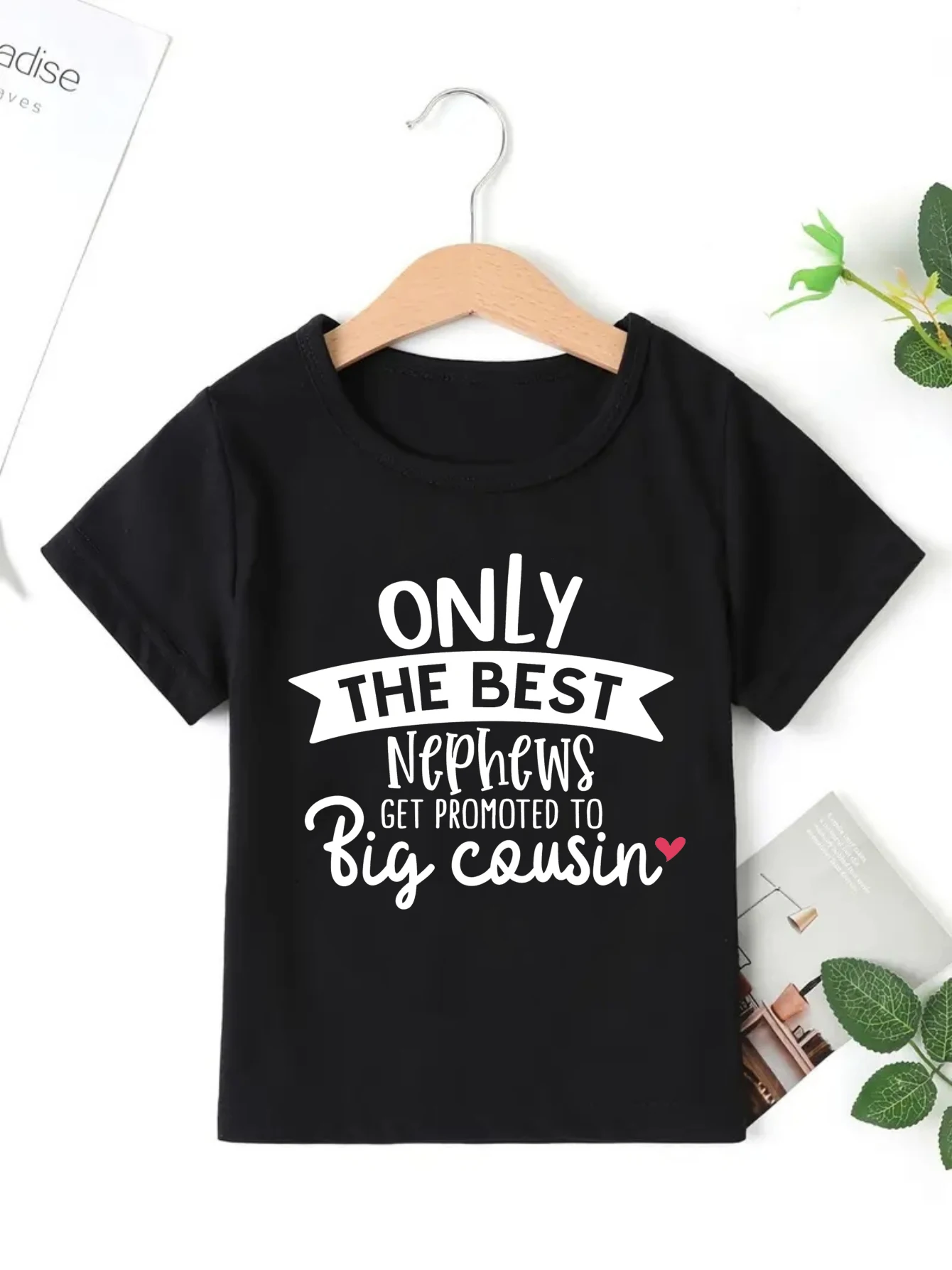 Sólo los mejores Nephews son promovidos a Big Cousin, camiseta con estampado de letras, camiseta de anuncio de embarazo para niños, ropa Kawaii para niños - imagen 2