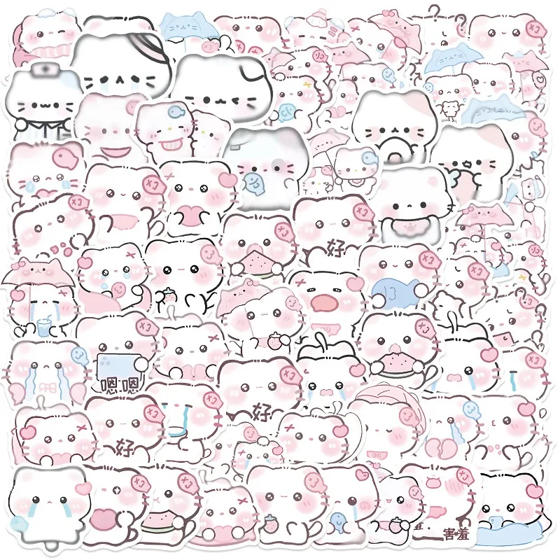 Pegatinas de gatos rosas para manualidades infantiles - imagen 3