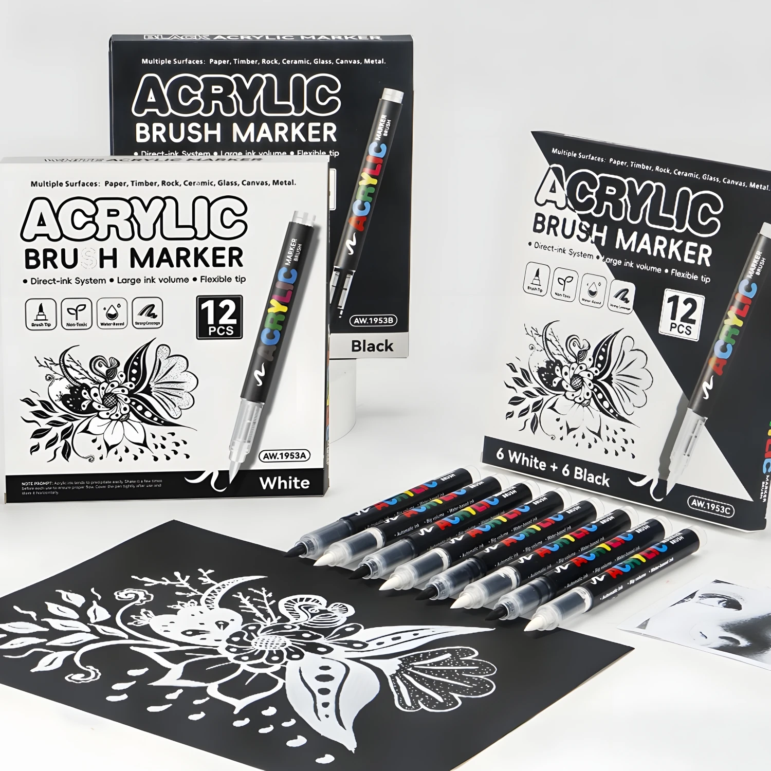 Rotuladores acrílicos punta pincel tinta impermeable para niños arte - imagen 5