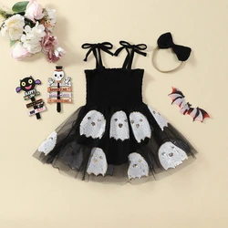 VISgogo pelele Halloween para niña con lentejuelas y diadema