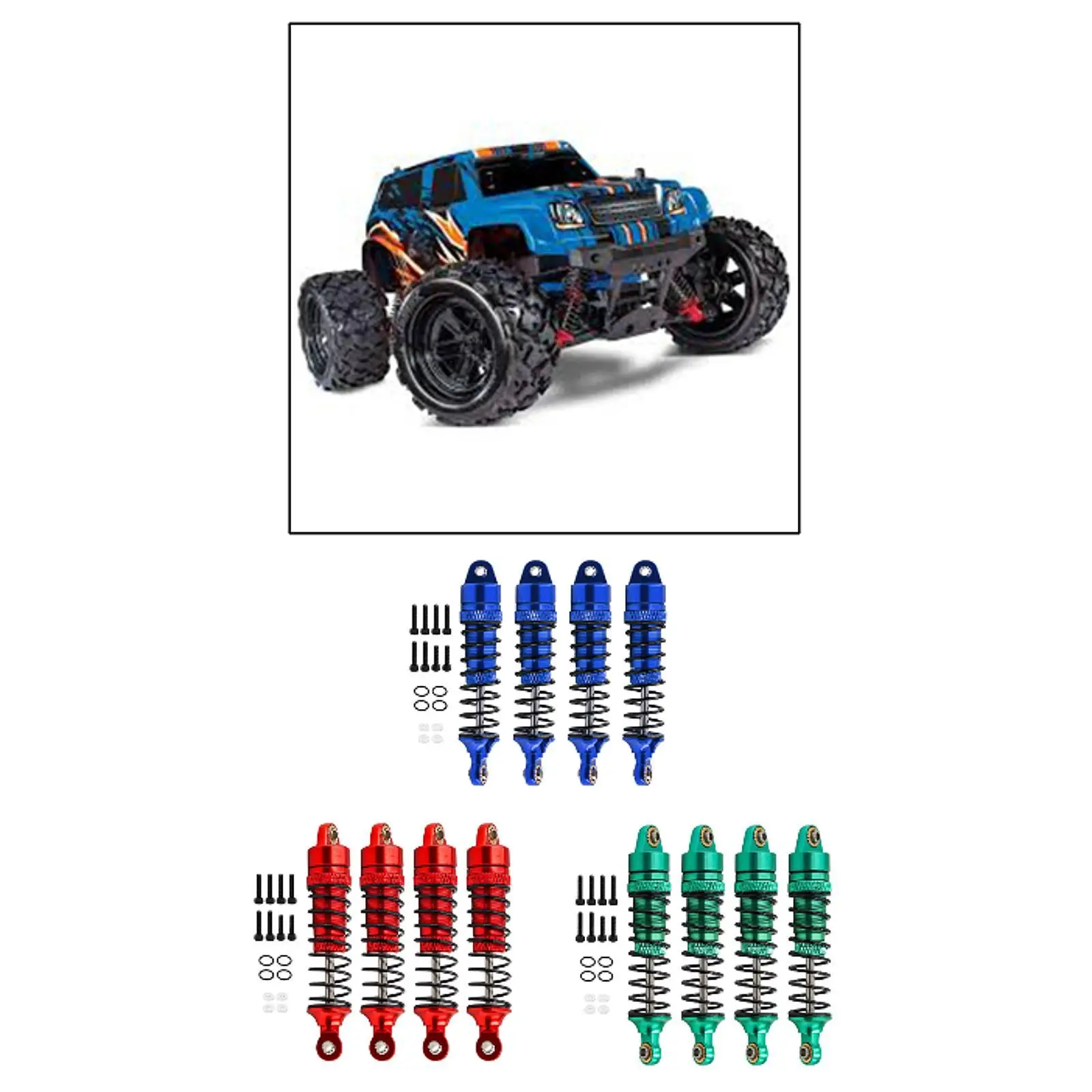 4 Uds RC amortiguadores traseros delanteros accesorios resistentes para 7665 D90 1/18 RC - imagen 3