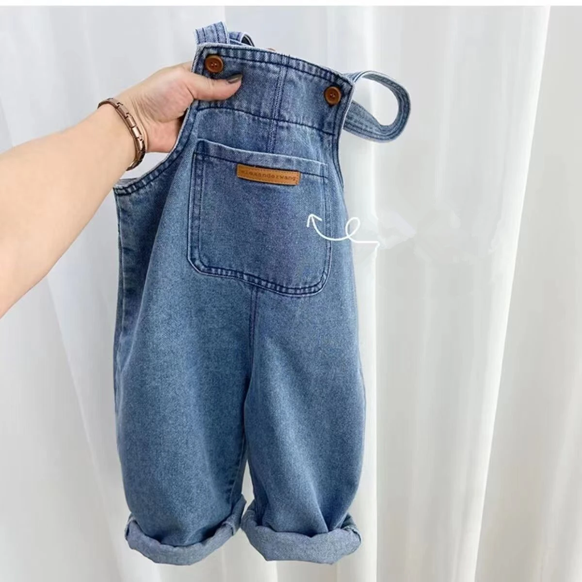 Monos de mezclilla para niños y bebés Moda vaquera primavera y otoño - imagen 3