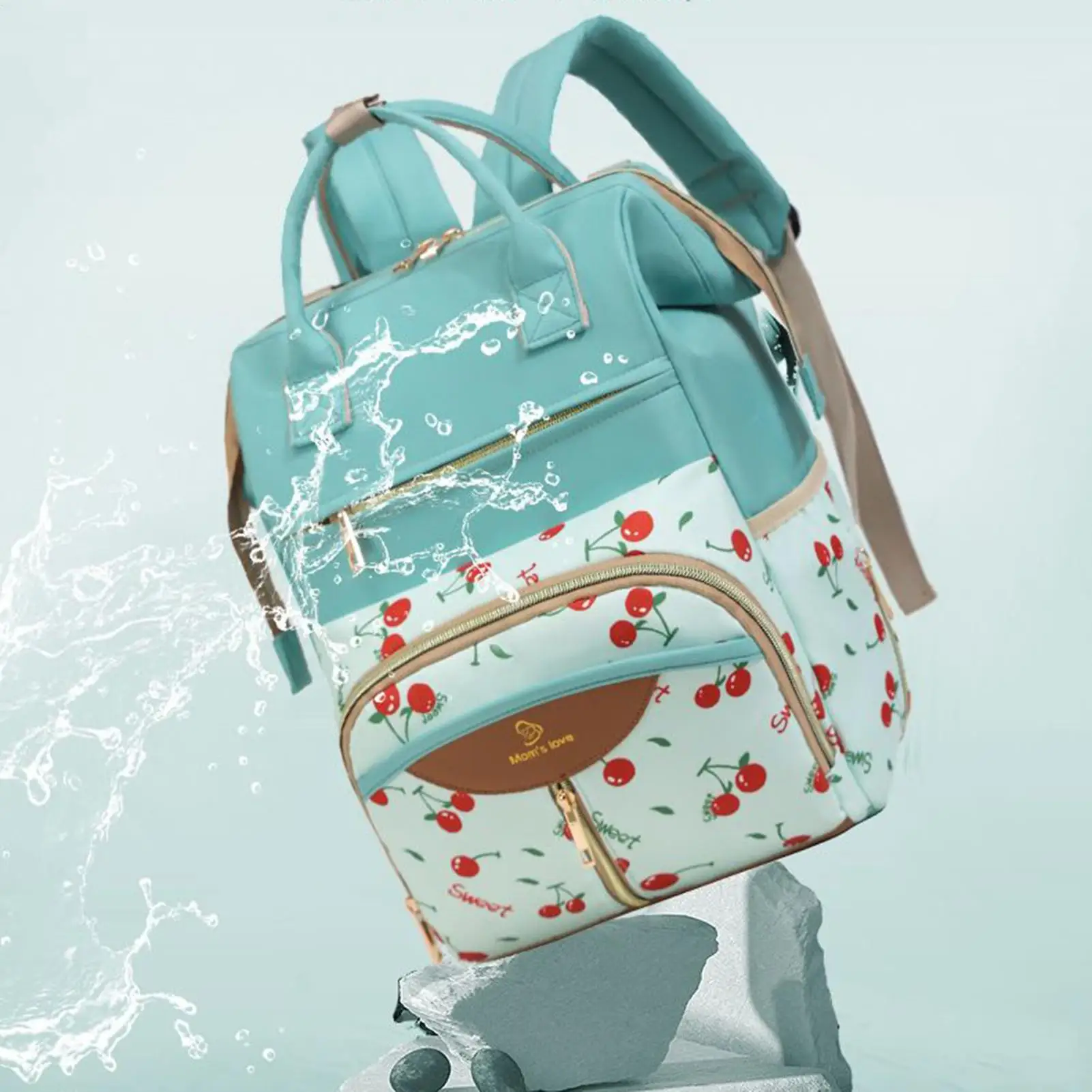 Mochila de pañales impermeable con cambiador y gran capacidad - imagen 2