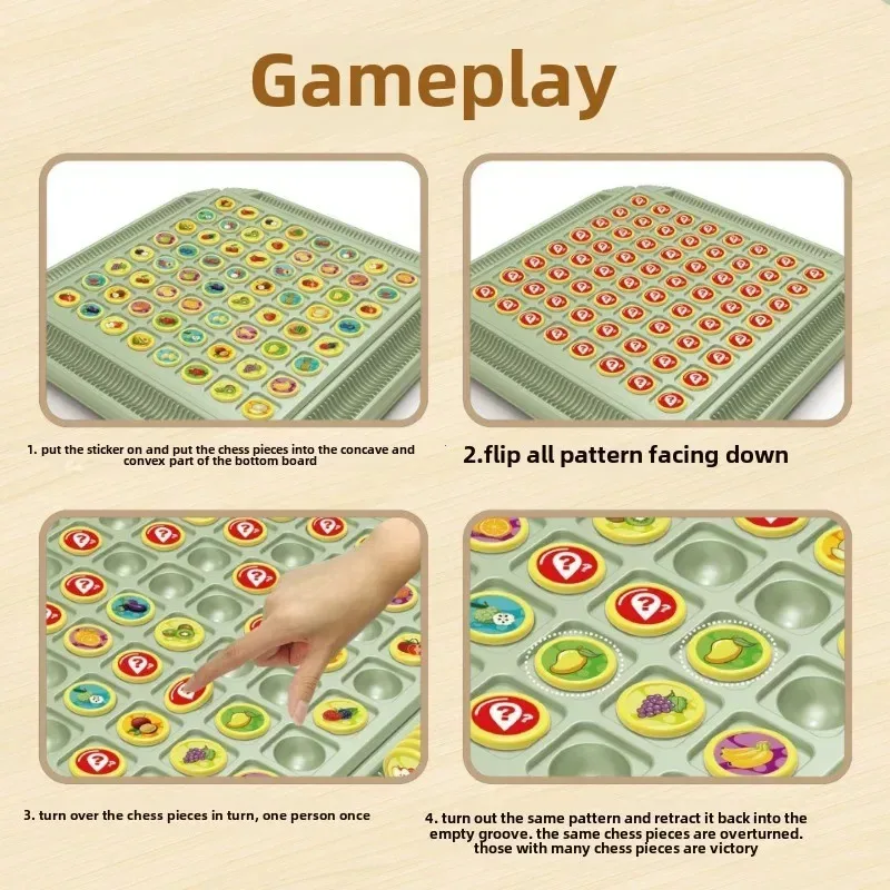 Juego de mesa con temática de frutas, estrategia, ajedrez, memoria, desafío, juguete educativo de aventura cognitiva para familia, niños, fiesta navideña - imagen 4