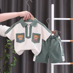 Conjunto verano bebé de algodón suave: camiseta y pantalón corto