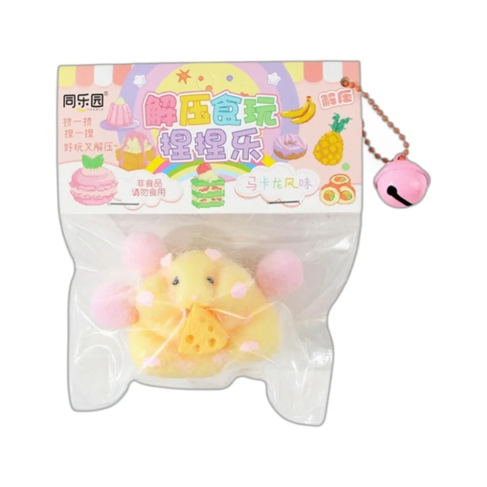 Simulación de silicona suave para niños, juguete flocado de rebote lento, pellizco de hámster, juguete de descompresión musical, adornos de hámster, regalo - imagen 4